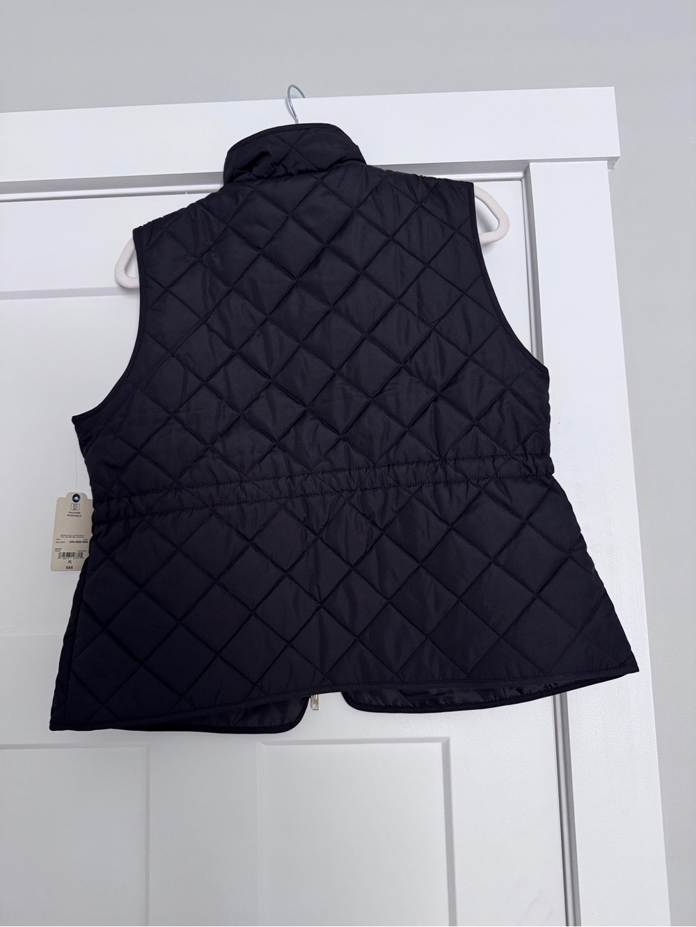 St. John's Bay Black Quilted Vest with Gold Hardware - Picture 2 of 3